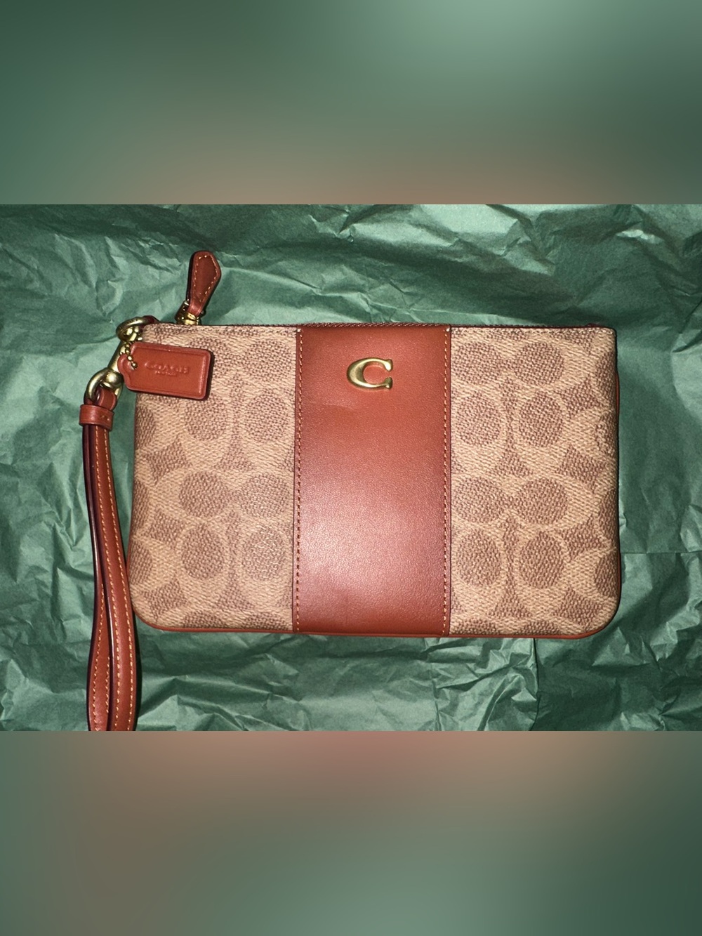 Coach Small Signature Canvas Wristlet